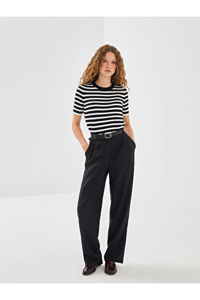 LC Waikiki Black Loose Fit Women's Trousers