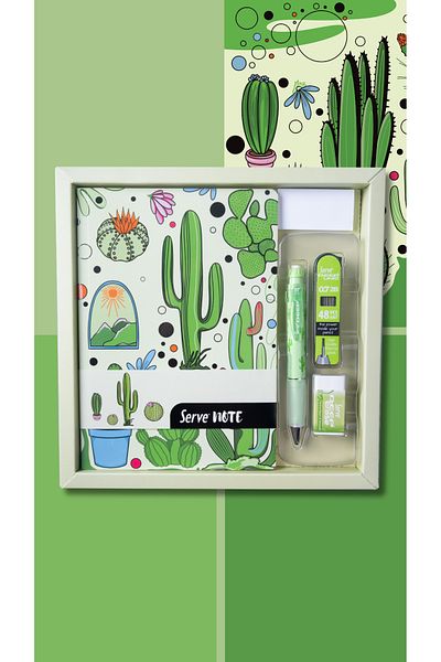Serve Gift Set - Notebook, Serve Deep Tip Pen, Eraser, Min
