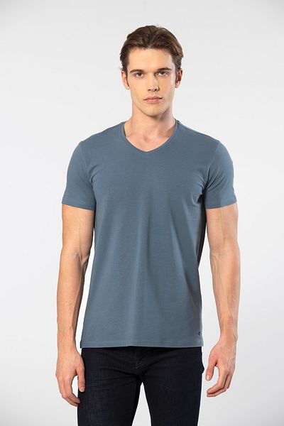 Cacharel 1332 Tricou cu mânecă scurtă cu decolteu în V pentru bărbați