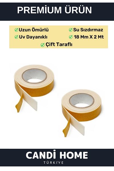 HOBİ CONDİ Premium Long Lasting Strong Adhesive Easy to Apply Non-Marking Double Sided Foam Tape