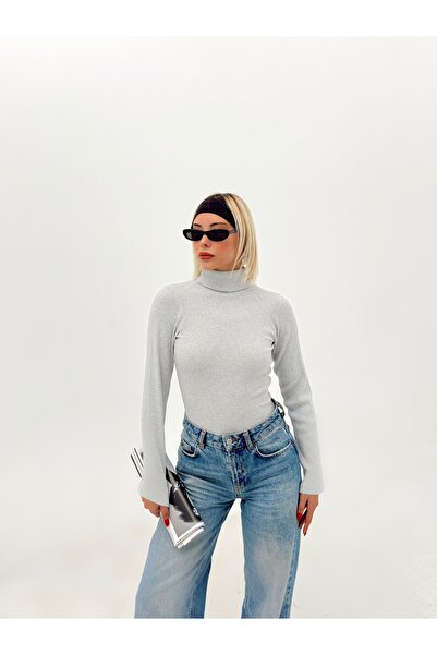 AFROGİYİM Γυναικεία μονόχρωμη μπλούζα με ζιβάγκο