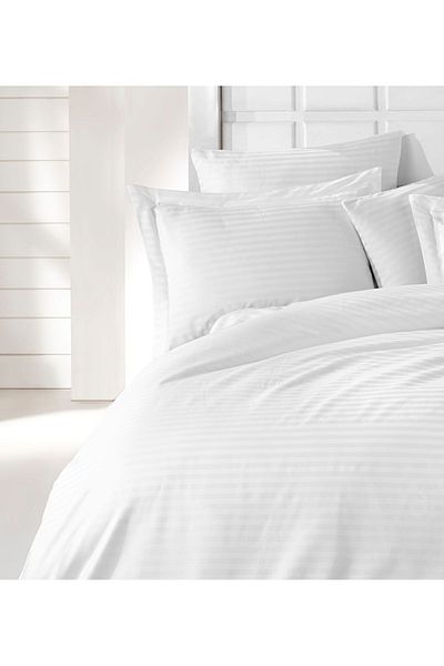MyStory Home Σετ Παπλωματοθήκη Σατέν Λευκό Διπλό Ελαστικό