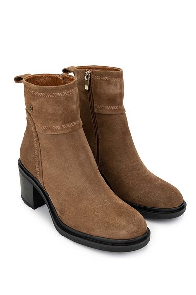 Tamer Tanca Women's Genuine Leather Mink Heeled Boots