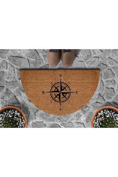 DefLife Home Compass Half Moon Door Mat / Koko Mat
