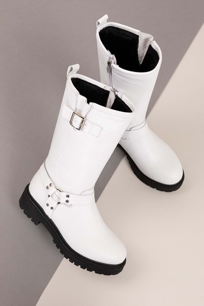 Gondol Hakiki Deri Günlük Kaymaz Taban Yarım Çizme Anl.2795