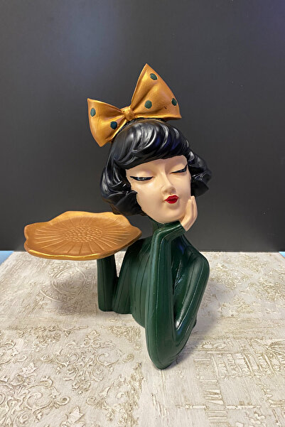 Tasarloxi Elinde Tepsi Tutan Servis Yapan Kız Biblo