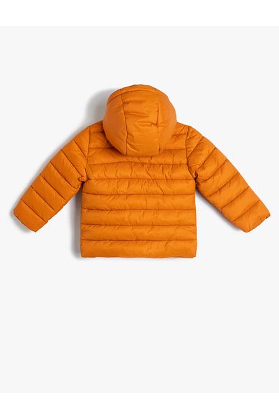 Koton Hooded and Pocket Puffer Jacket with Label Detail