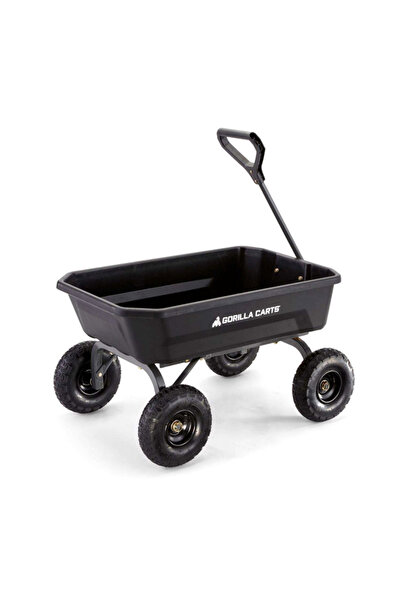 Gorilla Carts عربة نقل من البولي إيثيلين مقاومة للصدأ بأربع عجلات، 600 رطل، 7226665