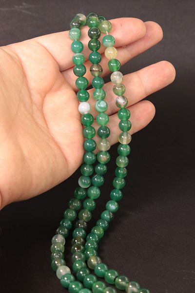 CessNova Green Agate 8mm Natural Stone - Certified String (1 Piece)