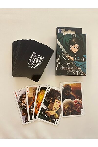 FG KONNİCHİWA High Printed Anime Attack on Titan Playing Cards - Collection Product 52 Decks