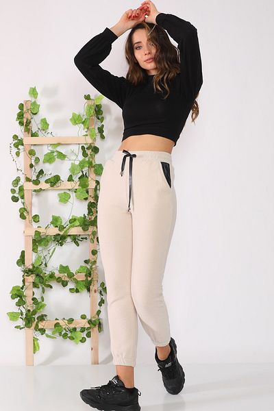 Alışveriş Sokağı FleEcE SwEatpants - ΔΕΡΜΑΤΙΝΗ λεπτομέρεια τσέπης