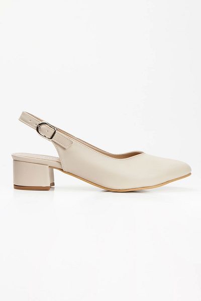 MFT AYAKKABI Pantofi ocazional cu toc scurt gros de 3 cm de culoare bej