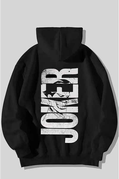 Karatopak Hanorac oversize unisex cu glugă cu imprimeu Joker