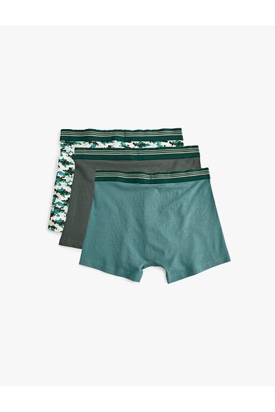 Koton Σετ Boxer 3 τεμαχίων με βαμβακερό σχέδιο παραλλαγής