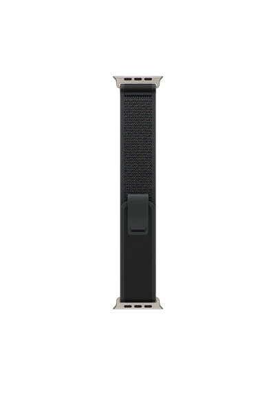 Apple Λουράκι Trail Loop για ρολόι 49mm, Μαύρο, Φινίρισμα Τιτανίου - S/M