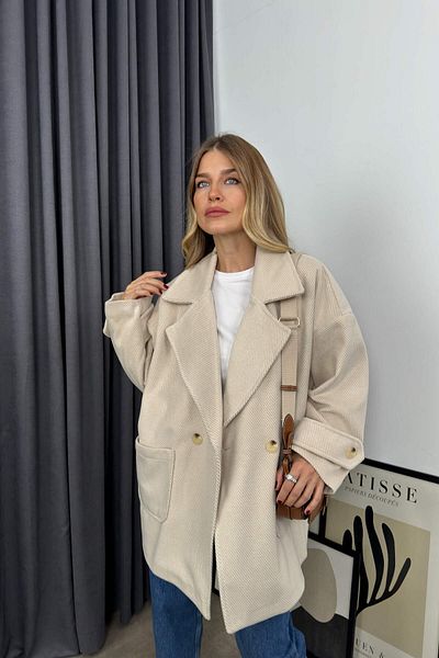 Sue Store Haina cu ștampilă cu mâneci joase, căptușită în culoarea pietrei