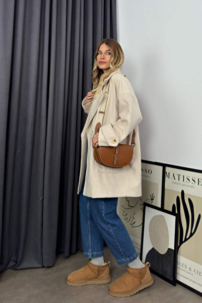 Sue Store Παλτό με χαμηλό μανίκι με επένδυση από πέτρα