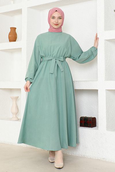 ModaMerve Mint Belted Dress - End5415