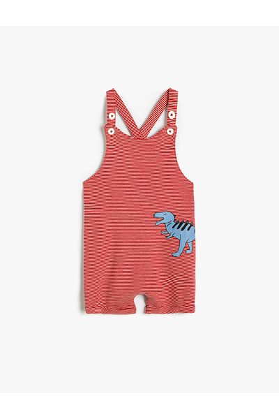 Koton Jumpsuit mit verstellbaren Trägern und Dinosaurier-Details