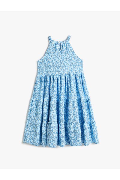 Koton Rochie Midi Halter cu modele florale - Detaliată la podea