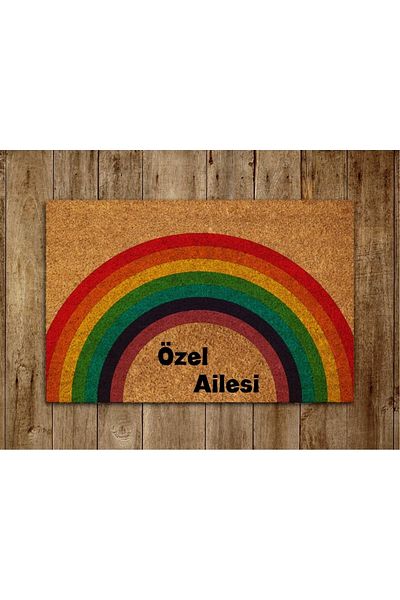 DefLife Home Custom Family Rainbow Door Front Mat / Koko Mat