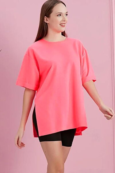 Alışveriş Sokağı Tricou supradimensionat cu mânecă dublă cu decolteu lat