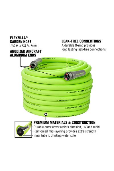 Flexzilla Flexible Premium Hybrid Polymer Leak Free Garden Hose