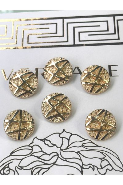ODDA TASARIM ATÖLYESİ New Collection Striped over Gold Coat-Jacket 6-Piece Button Set(2.4cm)