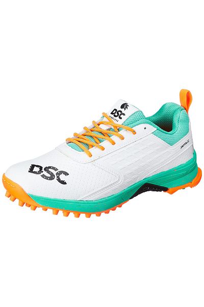 DSC Jaffa 22 Cricket Shoes | Color: Sea Green & Fluro Orange | Size: 4UK/5US/38EU | For Mens & Boys