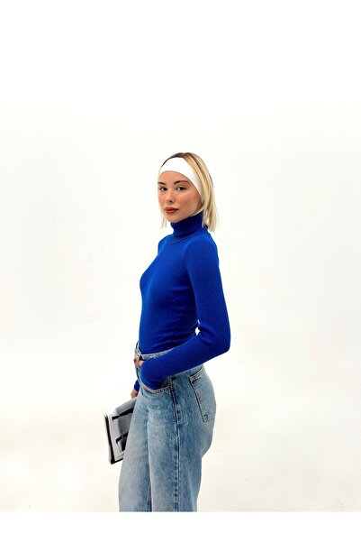 AFROGİYİM Γυναικεία μονόχρωμη μπλούζα με ζιβάγκο