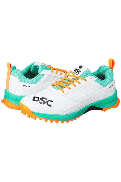 DSC Jaffa 22 Cricket Shoes | Color: Sea Green & Fluro Orange | Size: 4UK/5US/38EU | For Mens & Boys