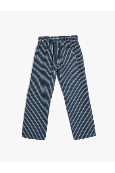 Koton Hose mit Schnürung an der Taille, geknöpfte Tasche, Baumwolle