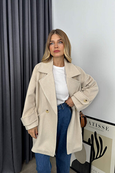 Sue Store Παλτό με χαμηλό μανίκι με επένδυση από πέτρα