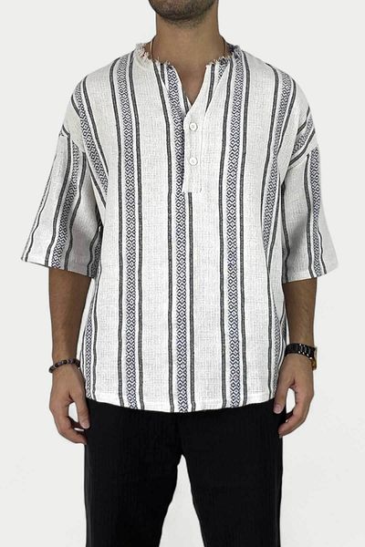Alışveriş Sokağı Λινό Oversize Μισό Πουκάμισο - Summer DesiGn