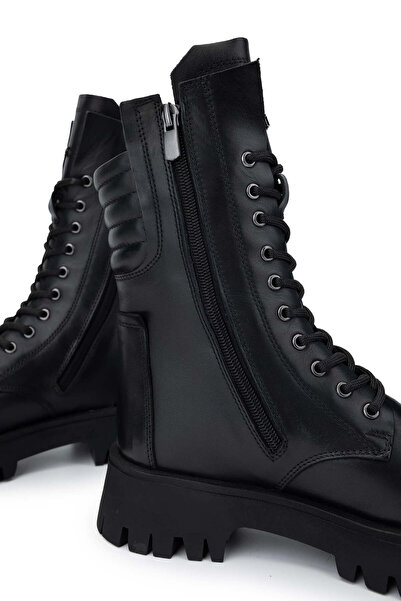 Tamer Tanca Kadın Hakiki Deri Siyah Deri Casual Bot