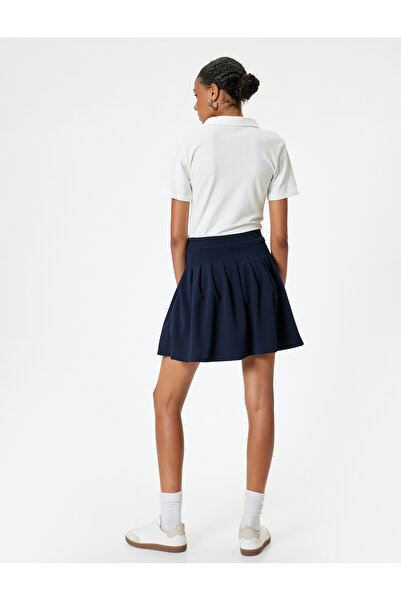 Koton College Embroidered Pique Fabric Mini Polo Collar Dress - Short Sleeve