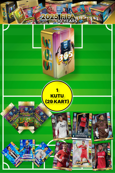 ( 1 Box) Panini Fifa 365 - 2025 Official Tc Tin Box - Football Cards with Metal Box Model 1