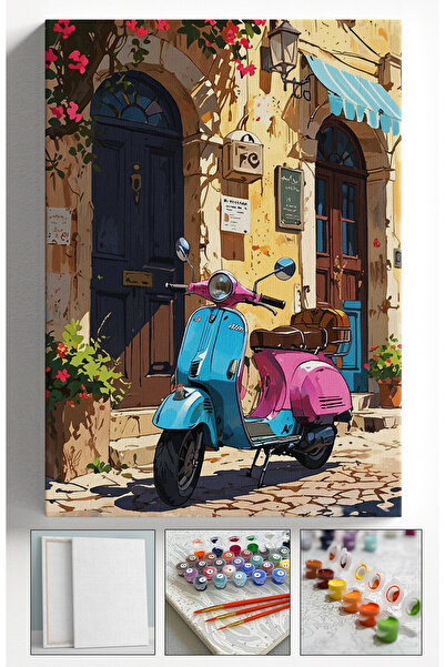 Sulepas Sayılarla Boyama Çerçeveli Hobi Seti Numaralı Tuval Fırça Boya Dahil ...