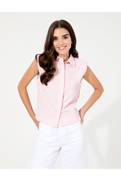 Pierre Cardin Lila Crop Top Kolsuz Gömlek 50247445-VR034