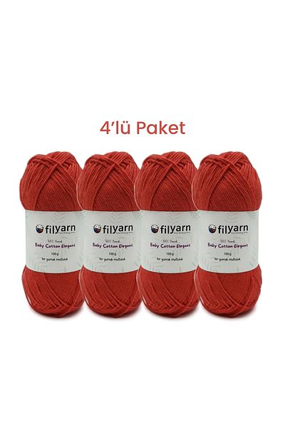 Filyarn 100Gr Oeko-Tex Certificate Cotton Thread - Baby Cotton Hand Knitted, Baby Vest and Punch Set of 4