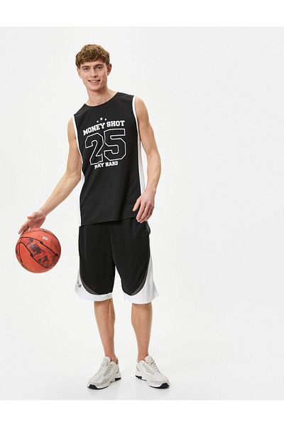 Koton Übergroßes Sportler-Tanktop mit Slogan-Print, ärmellos und Rundhalsausschnitt