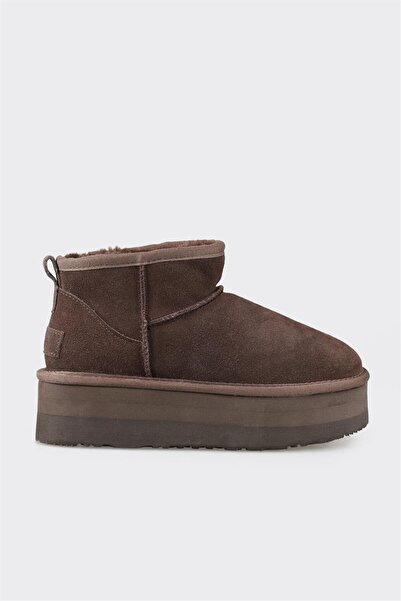 Elle Shoes Kahve Deri Kadın Günlük Bot