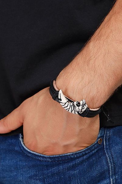 Dejavu Adjustable Size Unisex Bracelet Bundle with Rope and Leather Detail