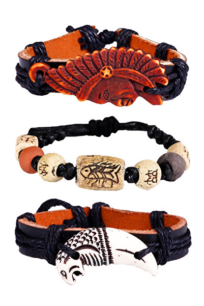 Dejavu حزمة سوار جلدي قابل للتعديل للجنسين مع تفاصيل حبل