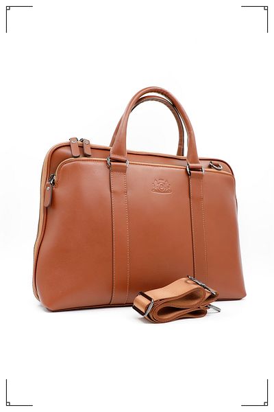 Derimo Leather حقيبة كمبيوتر محمول وحقيبة من الجلد الطبيعي