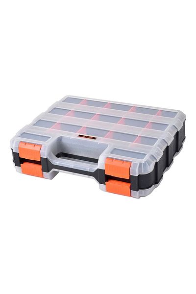 Tactix 15-Compartment Dual Side Tool Box with Removable Dividers