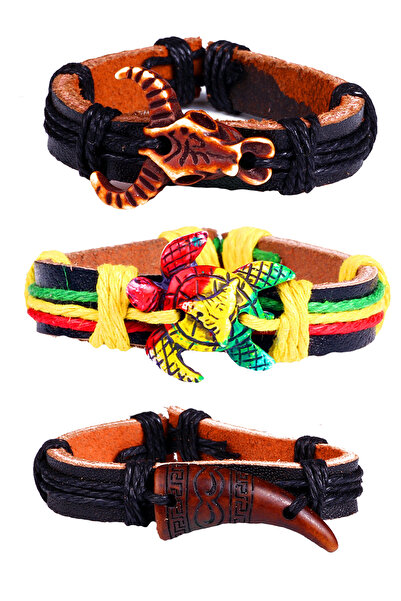 Dejavu حزمة سوار جلدي قابل للتعديل للجنسين مع تفاصيل حبل الشكل