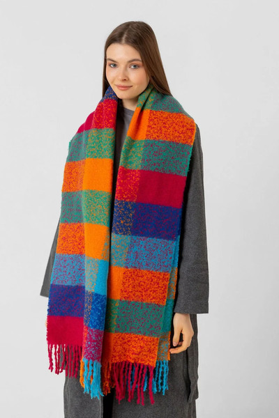 REMSA Φουξια Φούντα Μπουκλ Φουλάρι - 45x200 cm, Μοντέλο 1292