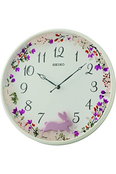 Seiko ساعة حائط QXC238W بتصميم أرنب مع ميزان