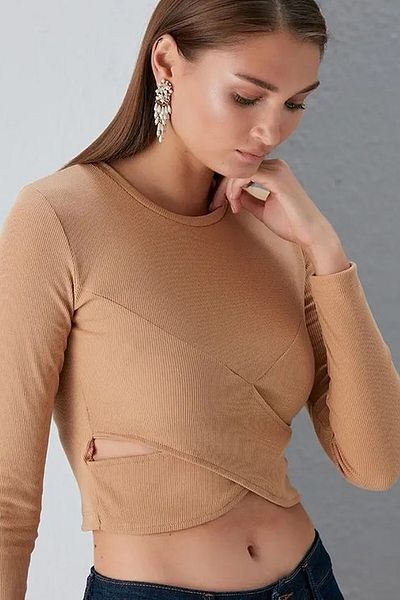 Alışveriş Sokağı Μπλούζα καμιζόλας Cross Front Crop Design
